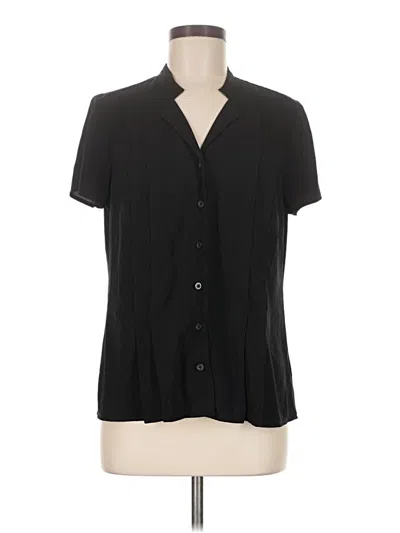 Pre-owned Dana Buchman Short Sleeve Blouse In Black