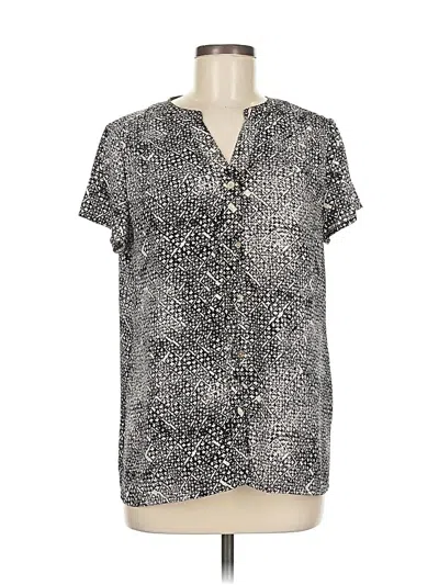 Pre-owned Dana Buchman Short Sleeve Blouse In Gray
