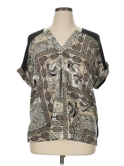 Pre-owned Dana Buchman Short Sleeve Blouse In Gray