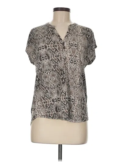 Pre-owned Dana Buchman Short Sleeve Blouse In Gray