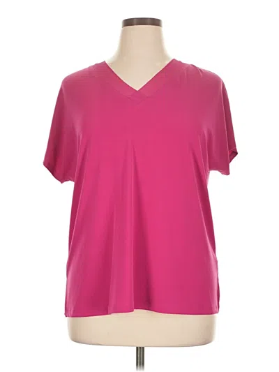 Pre-owned Dana Buchman Short Sleeve Blouse In Pink