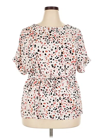 Pre-owned Dana Buchman Short Sleeve Blouse In Pink