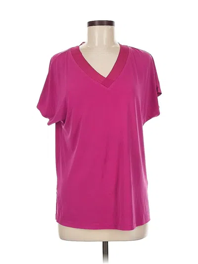 Pre-owned Dana Buchman Short Sleeve Blouse In Purple