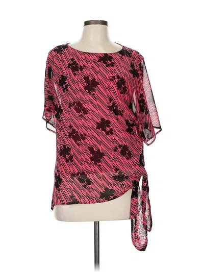 Pre-owned Dana Buchman Short Sleeve Blouse In Red