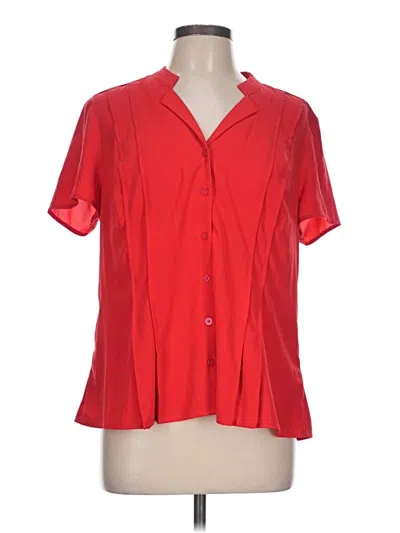 Pre-owned Dana Buchman Short Sleeve Blouse In Red