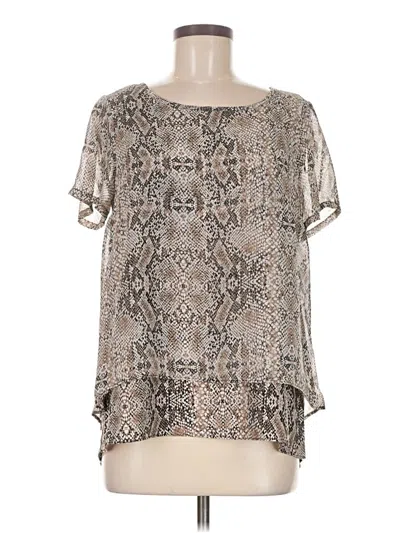 Pre-owned Dana Buchman Short Sleeve Blouse In Silver