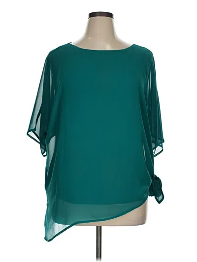 Pre-owned Dana Buchman Short Sleeve Blouse In Teal