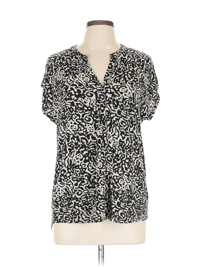 Pre-owned Dana Buchman Short Sleeve Blouse In White