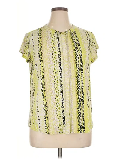 Pre-owned Dana Buchman Short Sleeve Blouse In Yellow
