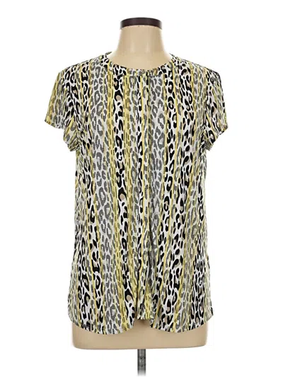 Pre-owned Dana Buchman Short Sleeve Blouse In Yellow