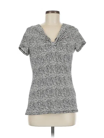 Pre-owned Dana Buchman Short Sleeve Top Gray V Neck Tops