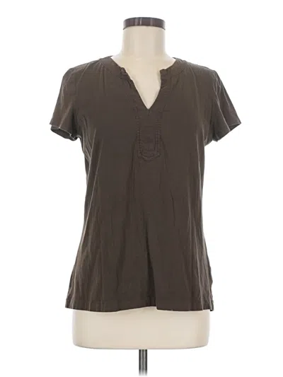 Pre-owned Dana Buchman Short Sleeve Top Gray V-neck Tops