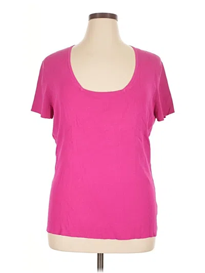 Pre-owned Dana Buchman Short Sleeve Top Pink Scoop Neck Tops