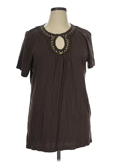 Pre-owned Dana Buchman Short Sleeve T-shirt In Brown