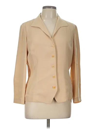 Pre-owned Dana Buchman Silk Blazer Jacket In Brown