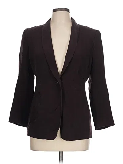 Pre-owned Dana Buchman Silk Blazer Jacket In Burgundy