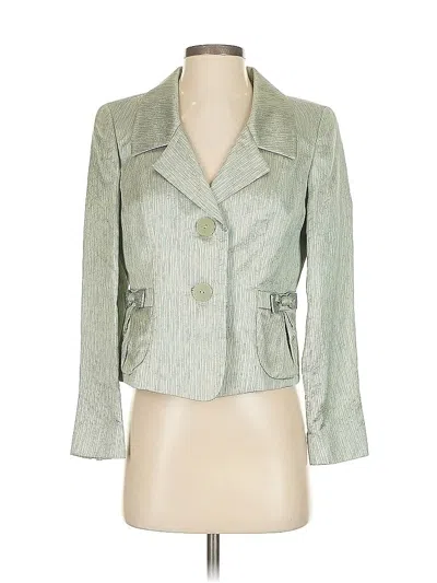 Pre-owned Dana Buchman Silk Blazer Jacket In Green