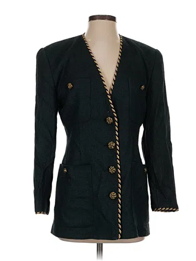 Pre-owned Dana Buchman Silk Blazer Jacket In Green