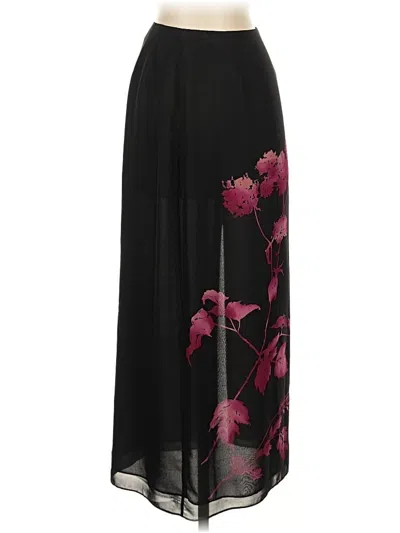 Pre-owned Dana Buchman Silk Skirt In Black