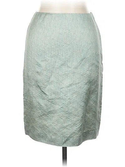 Pre-owned Dana Buchman Silk Skirt In Blue