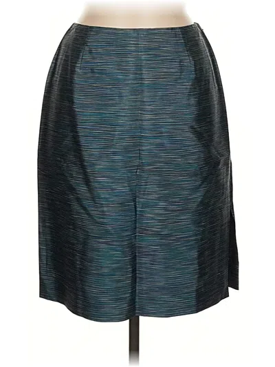 Pre-owned Dana Buchman Silk Skirt In Blue