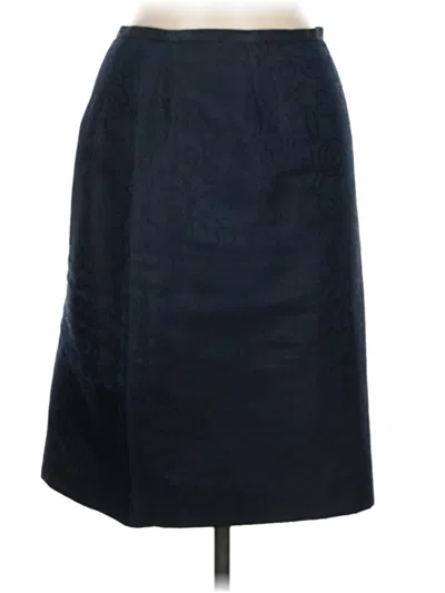 Pre-owned Dana Buchman Silk Skirt In Blue