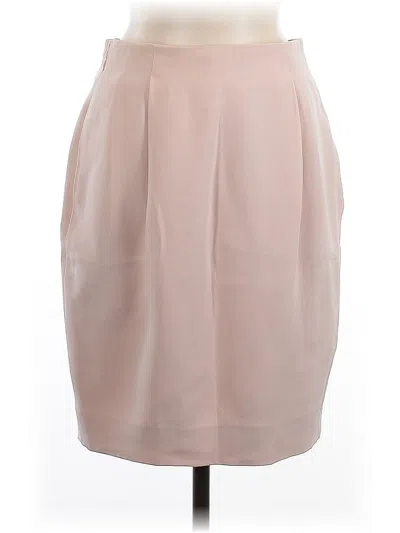 Pre-owned Dana Buchman Silk Skirt In Brown