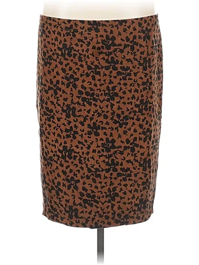 Pre-owned Dana Buchman Silk Skirt In Brown