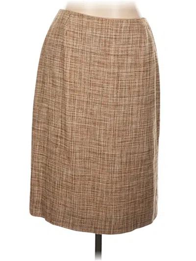 Pre-owned Dana Buchman Silk Skirt In Brown