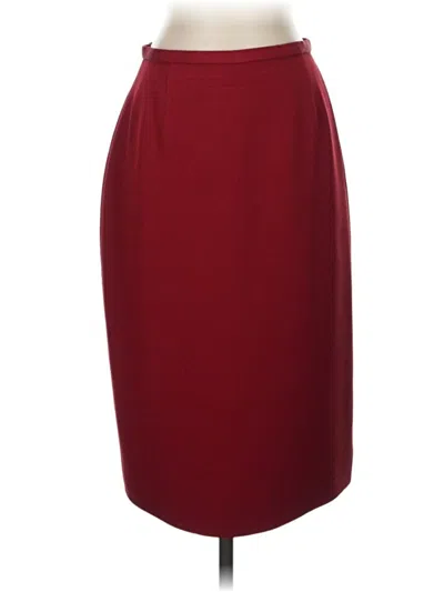 Pre-owned Dana Buchman Silk Skirt In Burgundy