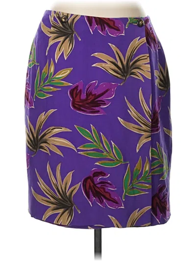 Pre-owned Dana Buchman Silk Skirt In Purple