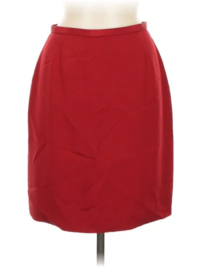 Pre-owned Dana Buchman Silk Skirt In Red