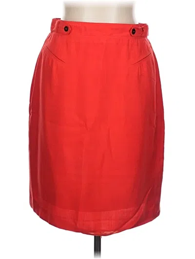 Pre-owned Dana Buchman Silk Skirt In Red