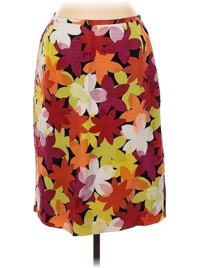 Pre-owned Dana Buchman Silk Skirt In Yellow