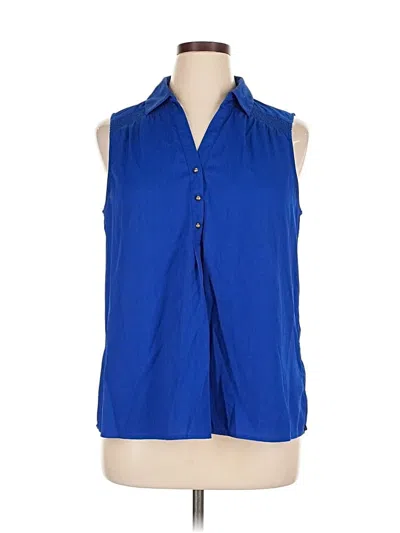 Pre-owned Dana Buchman Sleeveless Blouse In Blue
