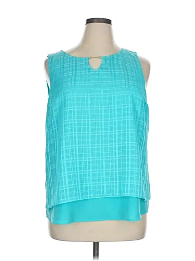 Pre-owned Dana Buchman Sleeveless Blouse In Blue