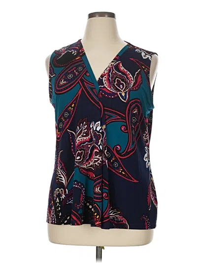 Pre-owned Dana Buchman Sleeveless Blouse In Blue