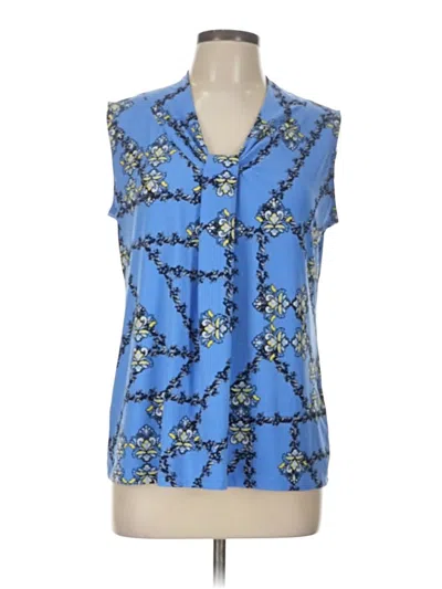 Pre-owned Dana Buchman Sleeveless Blouse In Blue