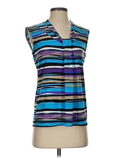 Pre-owned Dana Buchman Sleeveless Blouse In Blue