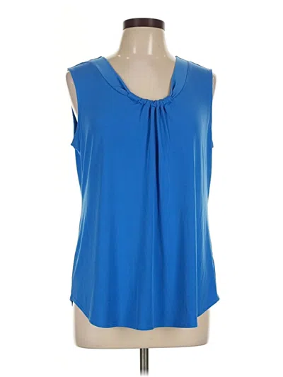 Pre-owned Dana Buchman Sleeveless Blouse In Blue