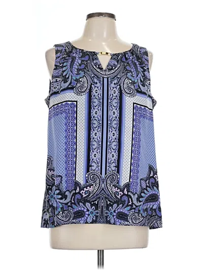Pre-owned Dana Buchman Sleeveless Blouse In Blue