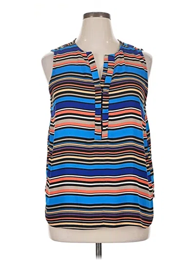 Pre-owned Dana Buchman Sleeveless Blouse In Blue