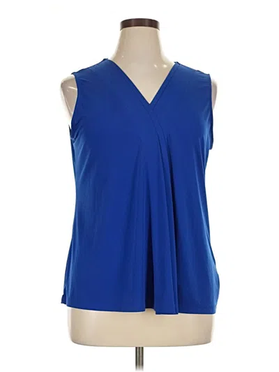 Pre-owned Dana Buchman Sleeveless Blouse In Blue
