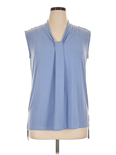 Pre-owned Dana Buchman Sleeveless Blouse In Blue