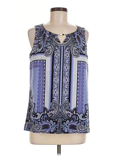 Pre-owned Dana Buchman Sleeveless Blouse In Blue