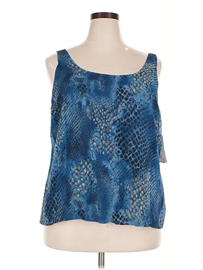 Pre-owned Dana Buchman Sleeveless Blouse In Blue