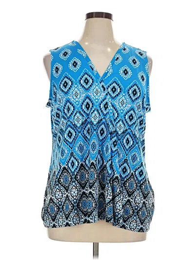 Pre-owned Dana Buchman Sleeveless Blouse In Blue