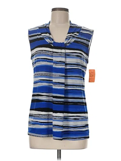 Pre-owned Dana Buchman Sleeveless Blouse In Blue