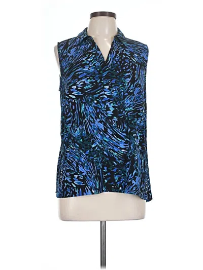 Pre-owned Dana Buchman Sleeveless Blouse In Blue