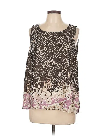 Pre-owned Dana Buchman Sleeveless Blouse In Brown